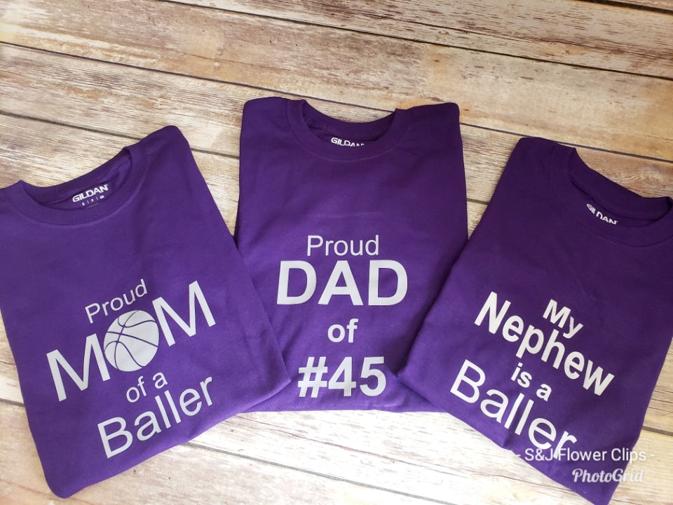 Proud Mom of a Baller Ladies Shirt
