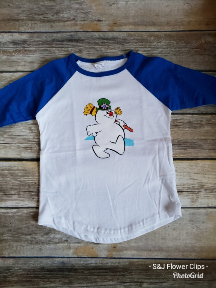 Frosty the Snowman Christmas Raglan Girls shirt Boys Shirt