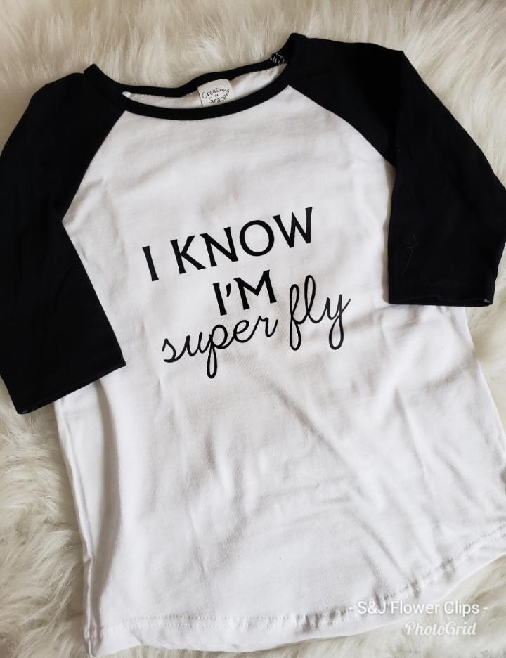 I know I'm super fly Boys Raglan Girls Urban