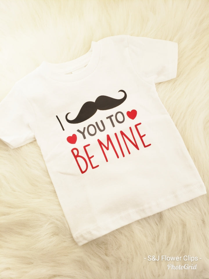 I Mustache You To Be Mine Valentines Boys Shirt