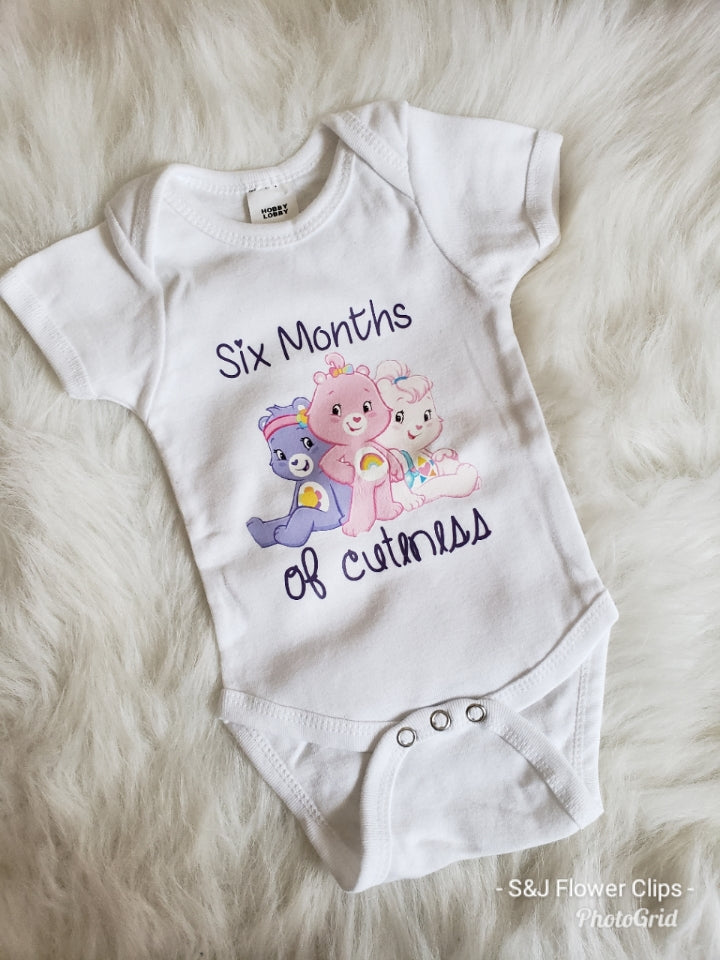 Six Months of Cuteness Care Bear Half Birthday Girls Shirt