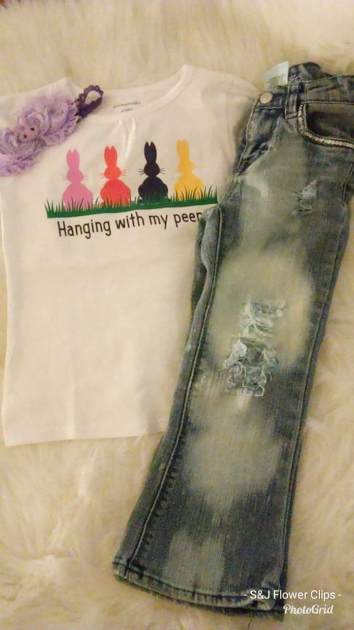 Hanging With My Peeps Girls Shirt Easter