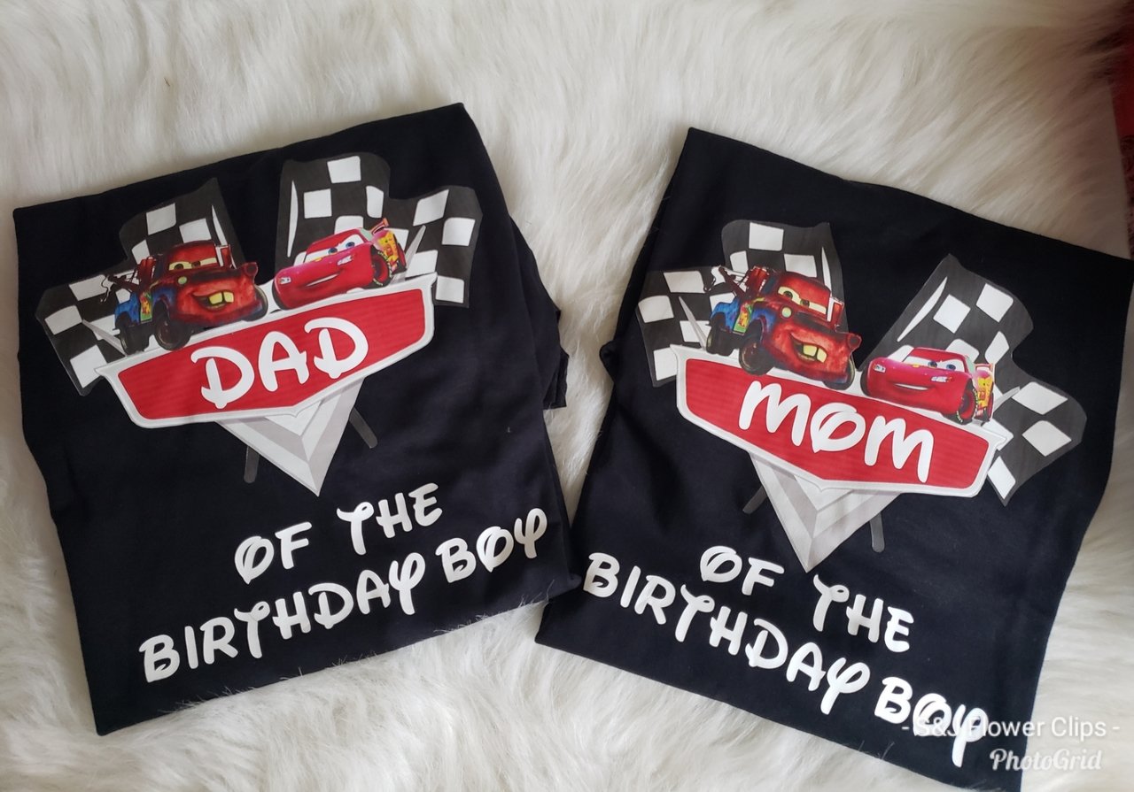 Mom Dad Family Birthday Shirt Lighting McQueen Disney ladies Shirt Mens Shirt
