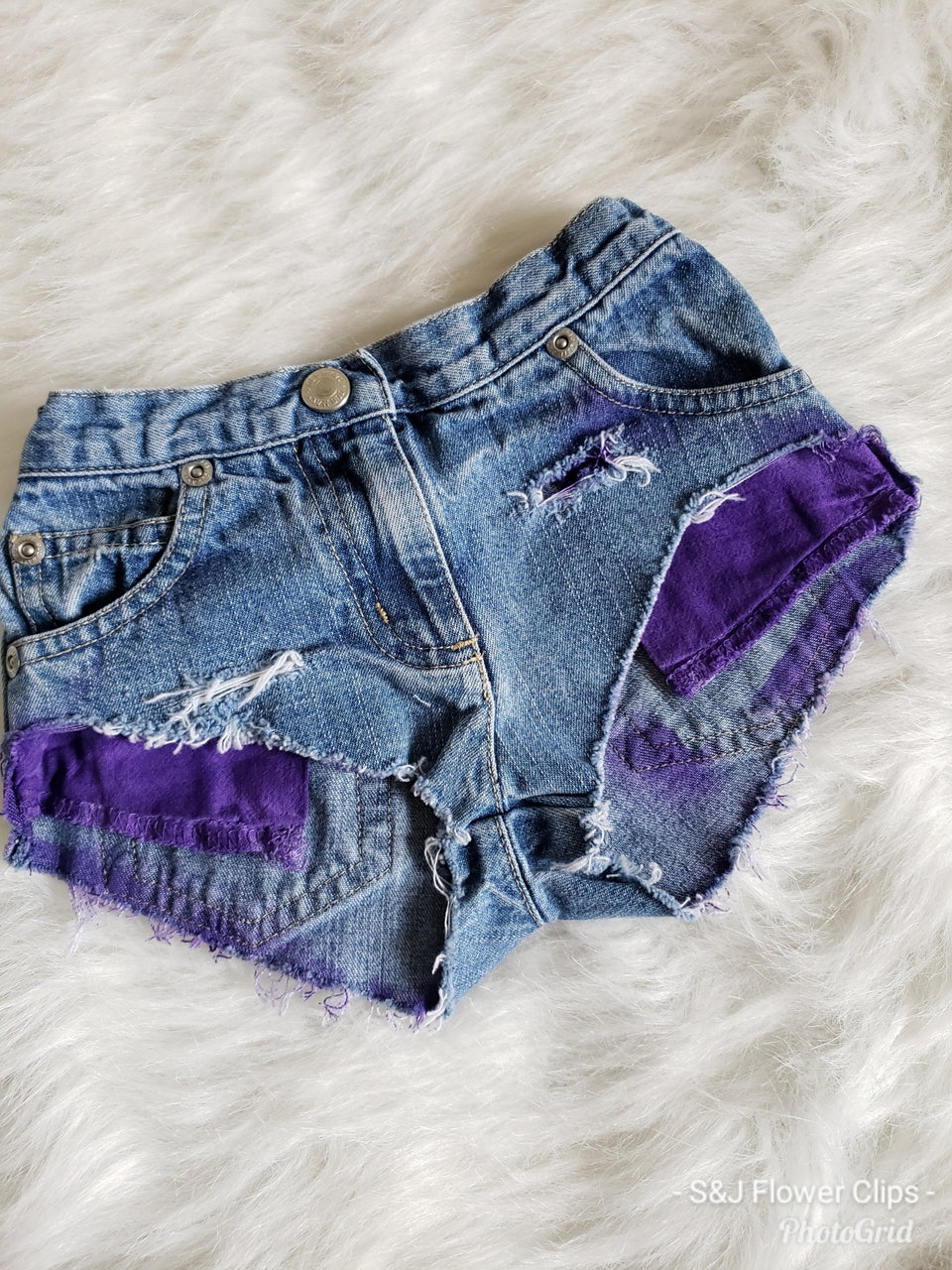 Purple Pocket Girls Distressed jeans Shorties