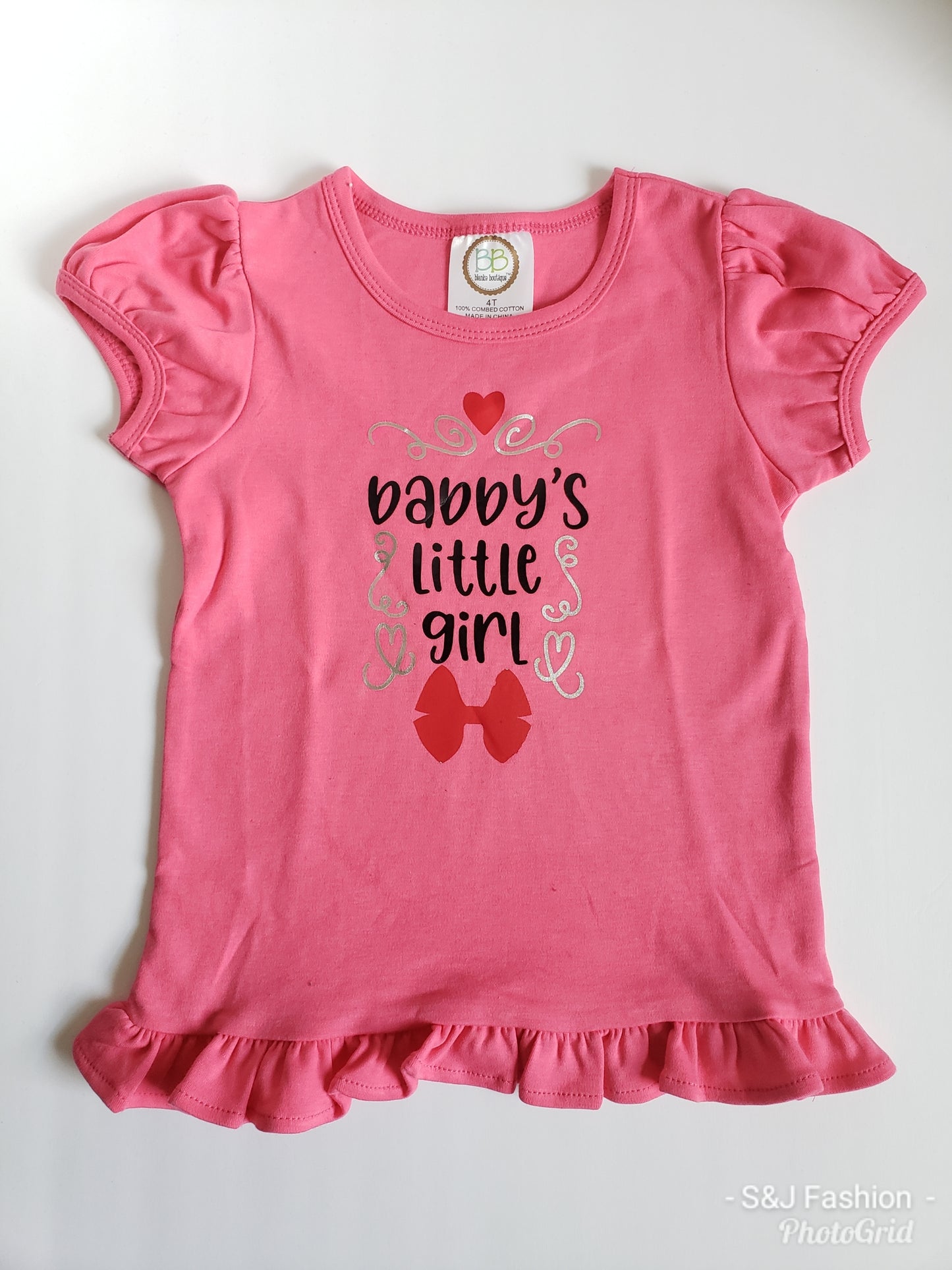 Daddy's Little Girl Valentine's Girls Shirt