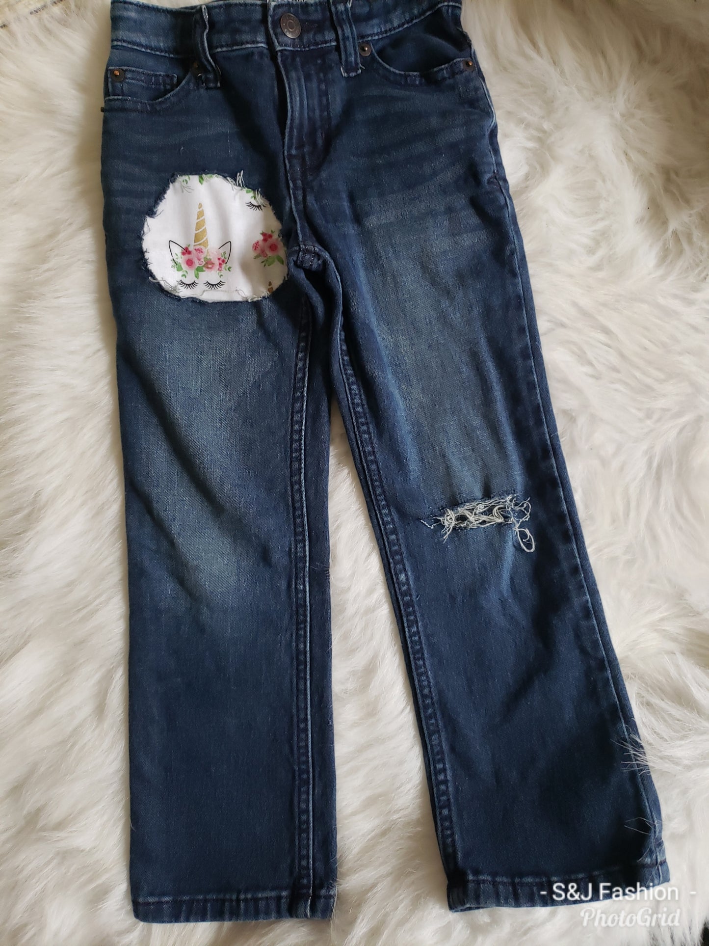 Unicorn Girls Distressed Jeans