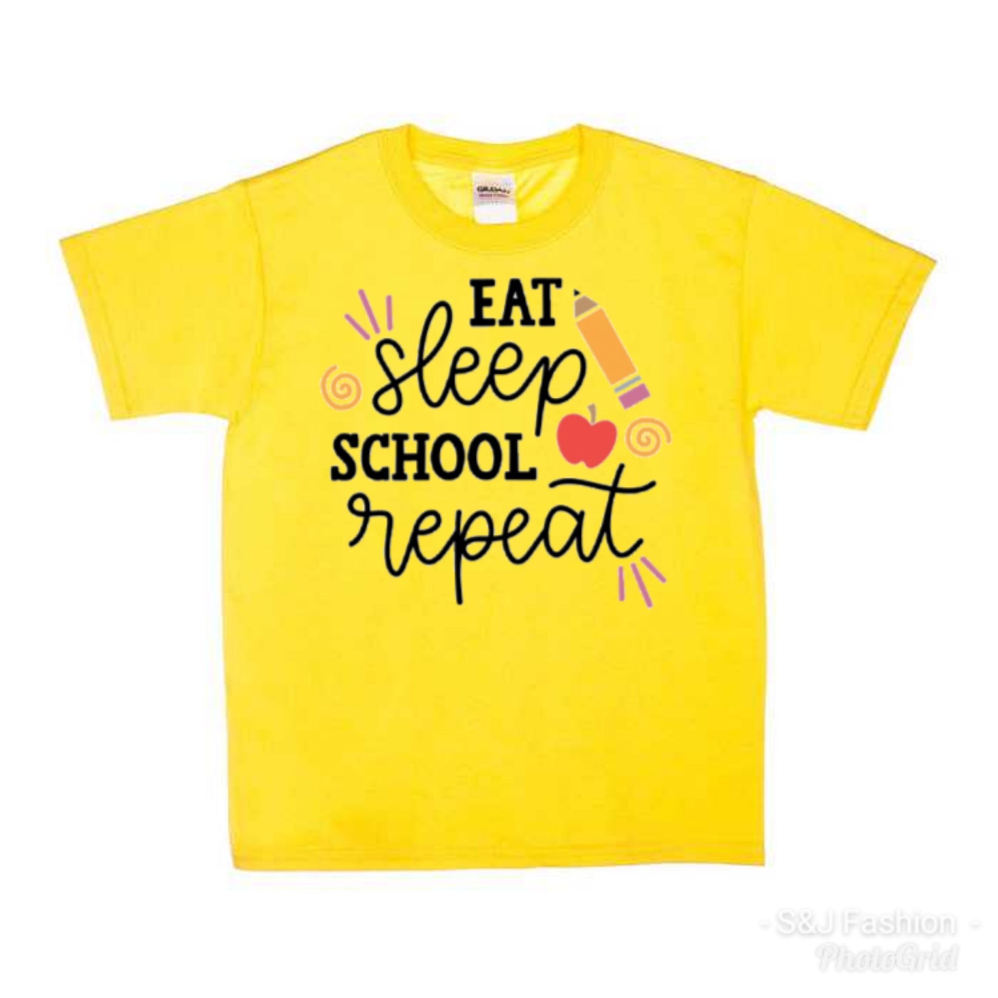 Eat Sleep School Repeat Back To School Boys Shirt Girls Shirt