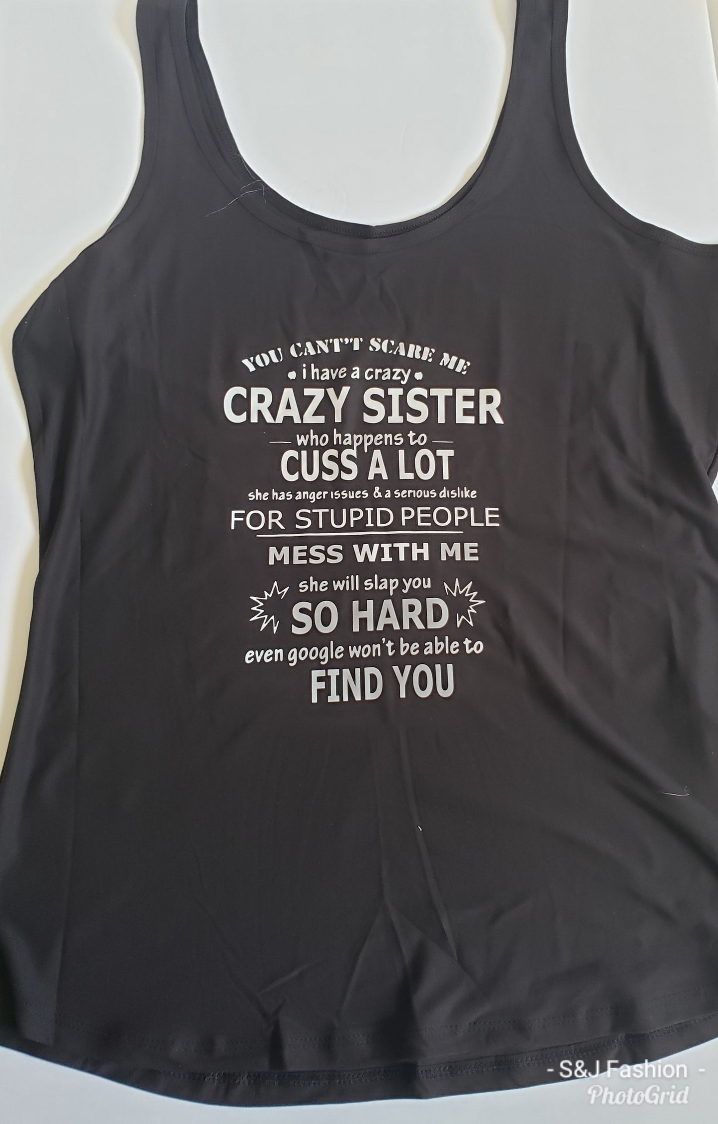 Ladies Black Tanks "Crazy Sister"