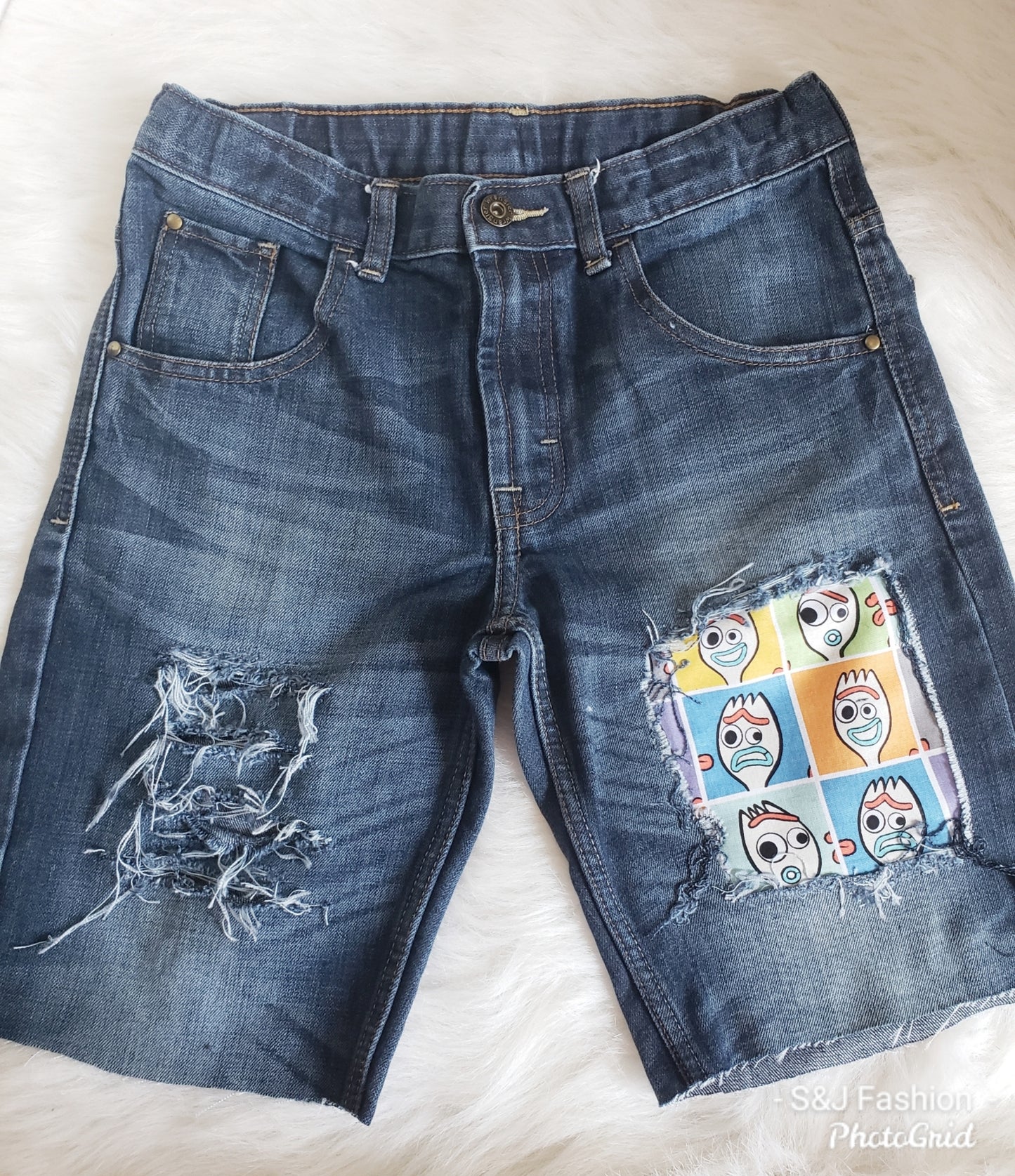 Forky Toy Story Boys Distressed Jeans Shorts