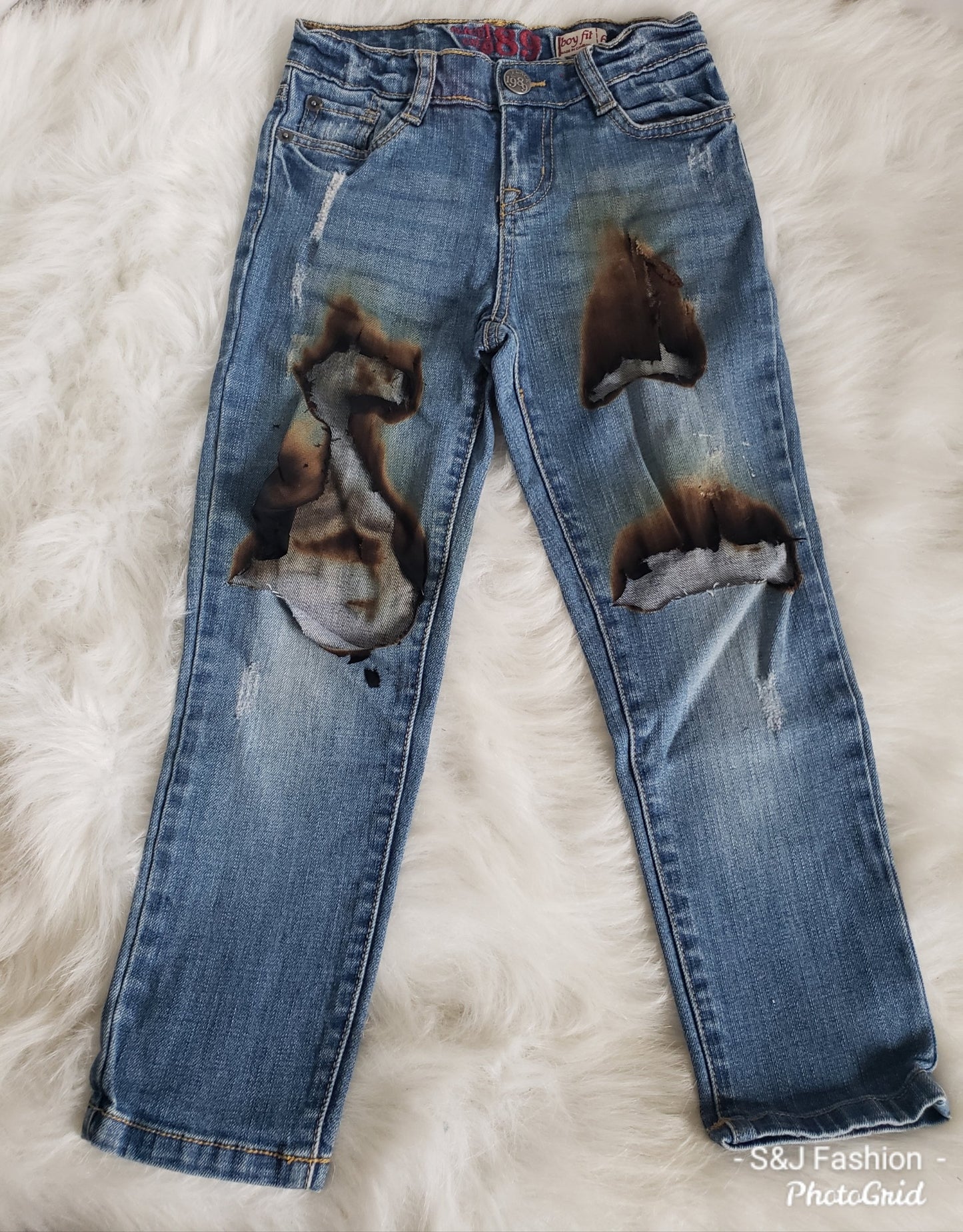 Burnt Jean's Halloween Girls Distressed Jeans Boys Distressed Jeans