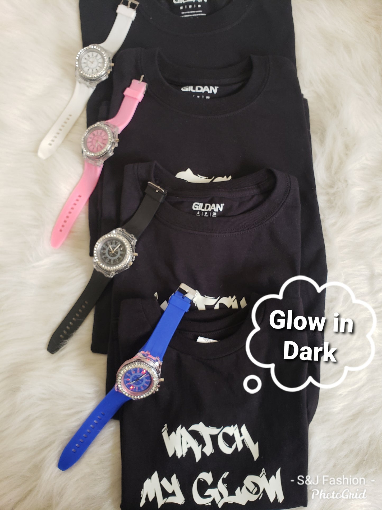 Watch My Glow Sets Glow in dark Shirt and Watch Boys Shirt Girls Shirt