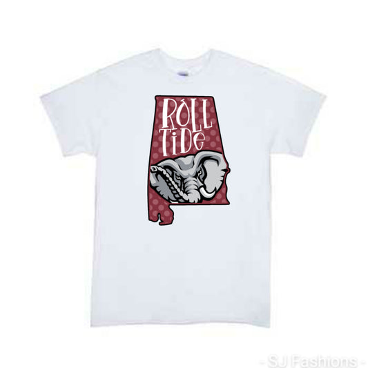 Alabamba Roll Tide Football Girls Shirt Boys Shirt