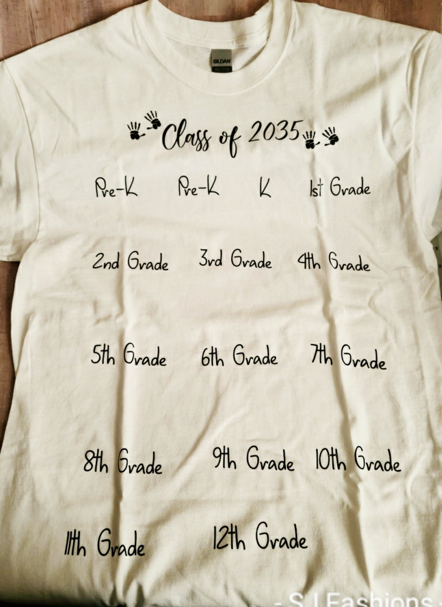 Kids Class of Handprints School Ladies Shirt Mens Shirt