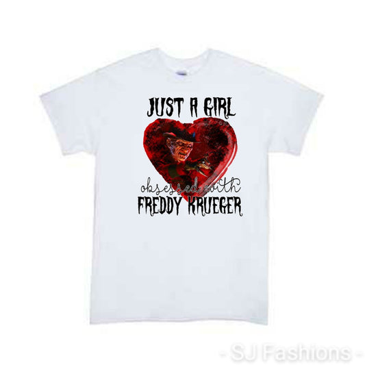 Just A Girl Obsessed With Freddy Ladies Shirt Girls Shirt Halloween
