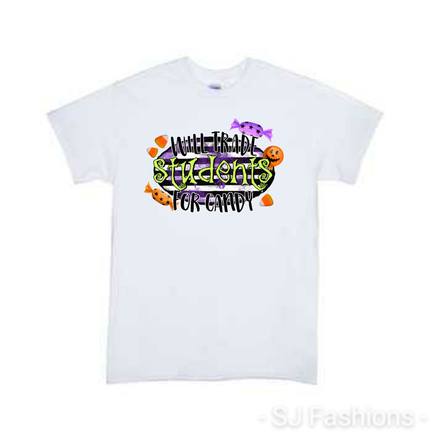 Will Trade Students Candy Halloween Ladies Shirt