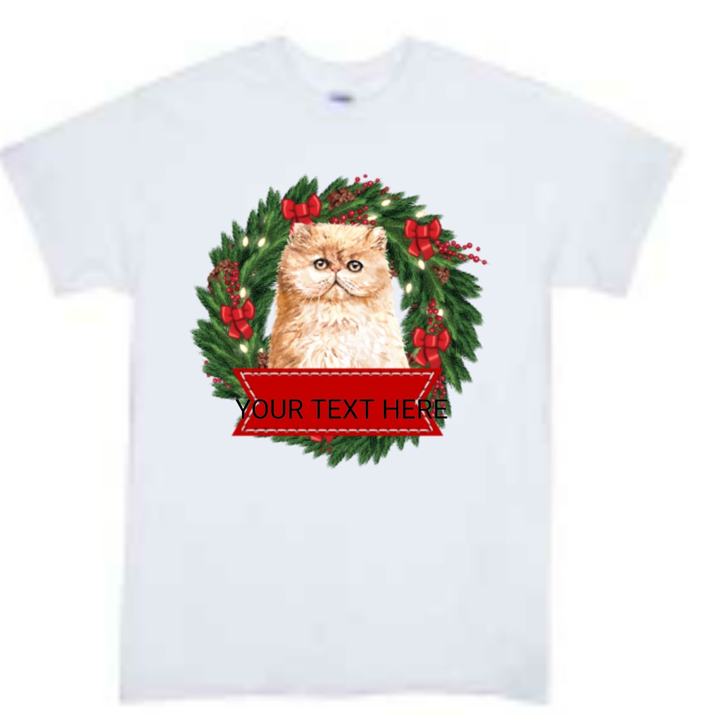 Christmas Cat Personalized Boys Shirt Girls Shirt Ladies Shirt Mens Shirt