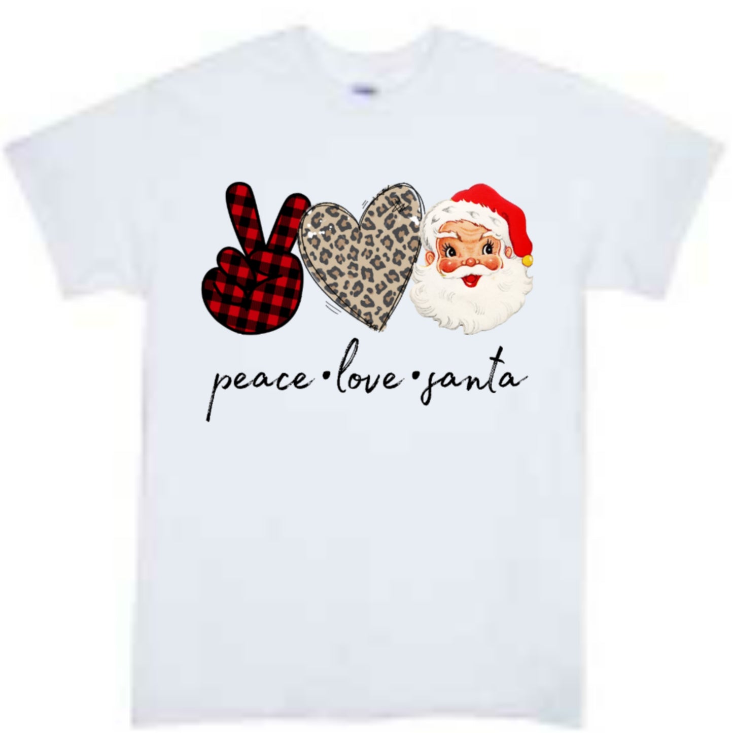 Peace Love Santa Christmas Boys Shirt Girls Shirt Ladies Shirt Mens Shirt