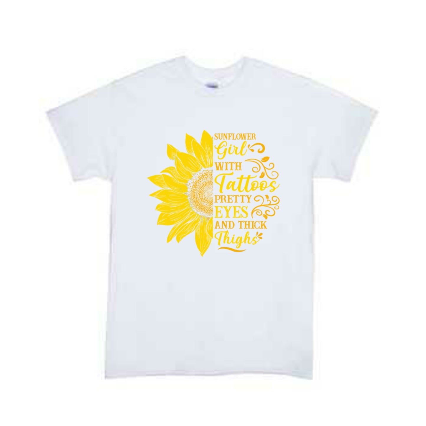 Sunflower Girl With Tattoos Ladies Shirt