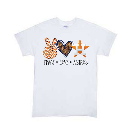 Peace Love Astro Baseball Boys Shirt Girls Shirt Ladies Shirt Mens Shirt