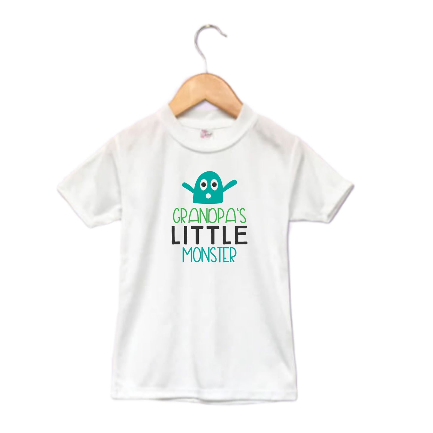 Grandpa's Little Monster Boys Shirt Girls Shirt
