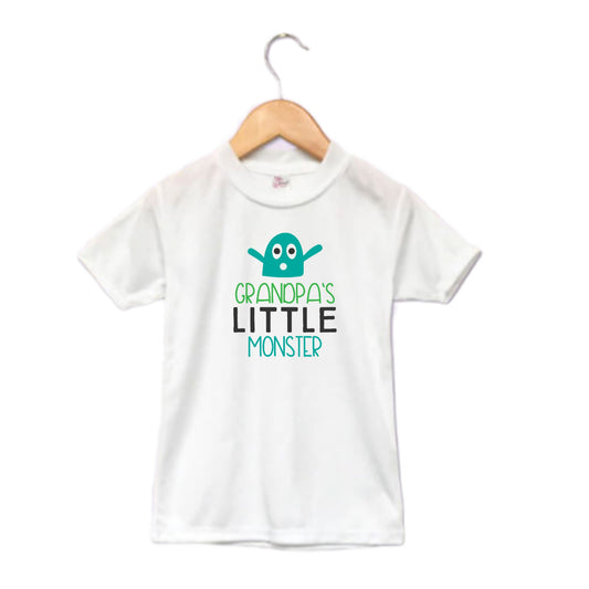 Grandpa's Little Monster Boys Shirt Girls Shirt