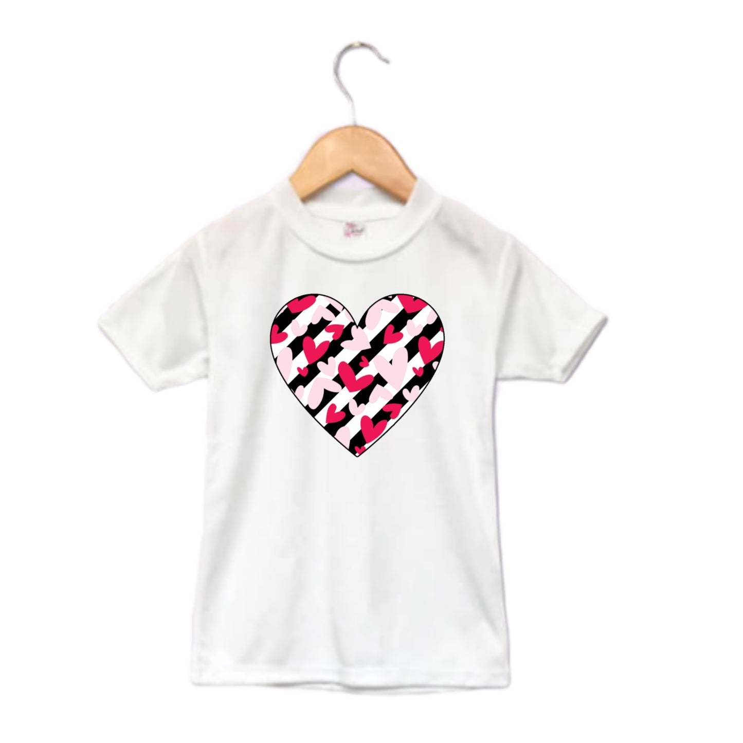 Stripe Heart Girls Shirt Ladies Shirt Valentines