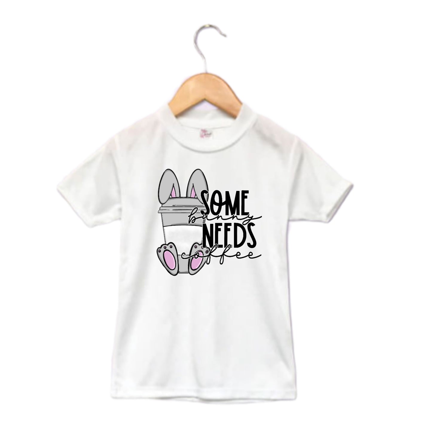 Some Bunny Needs Coffee Easter Ladies Shirt