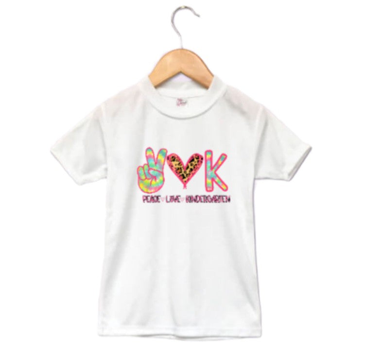 Peace Love 3rd Grade (ANY GRADE) Girls Shirt ANY GRADES Back to School