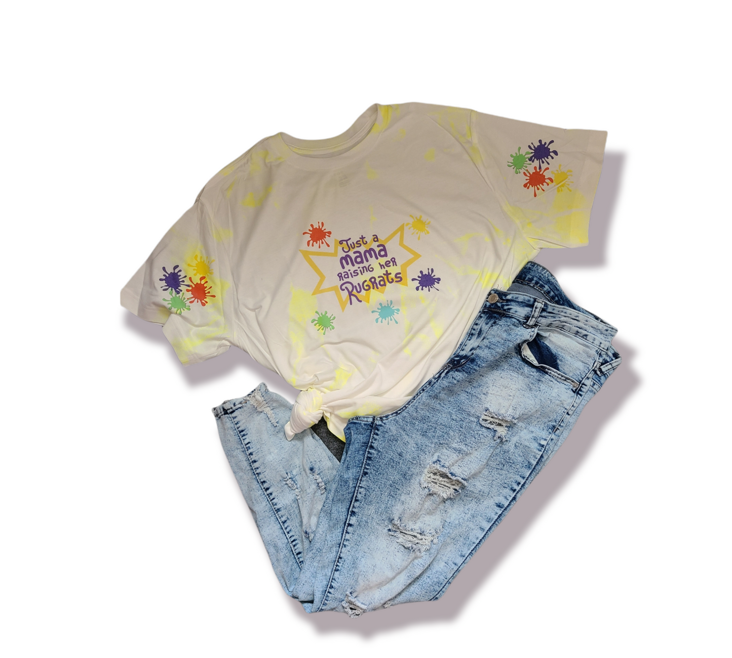 Just A Mama Raising Here Rugrats Ladies Shirt