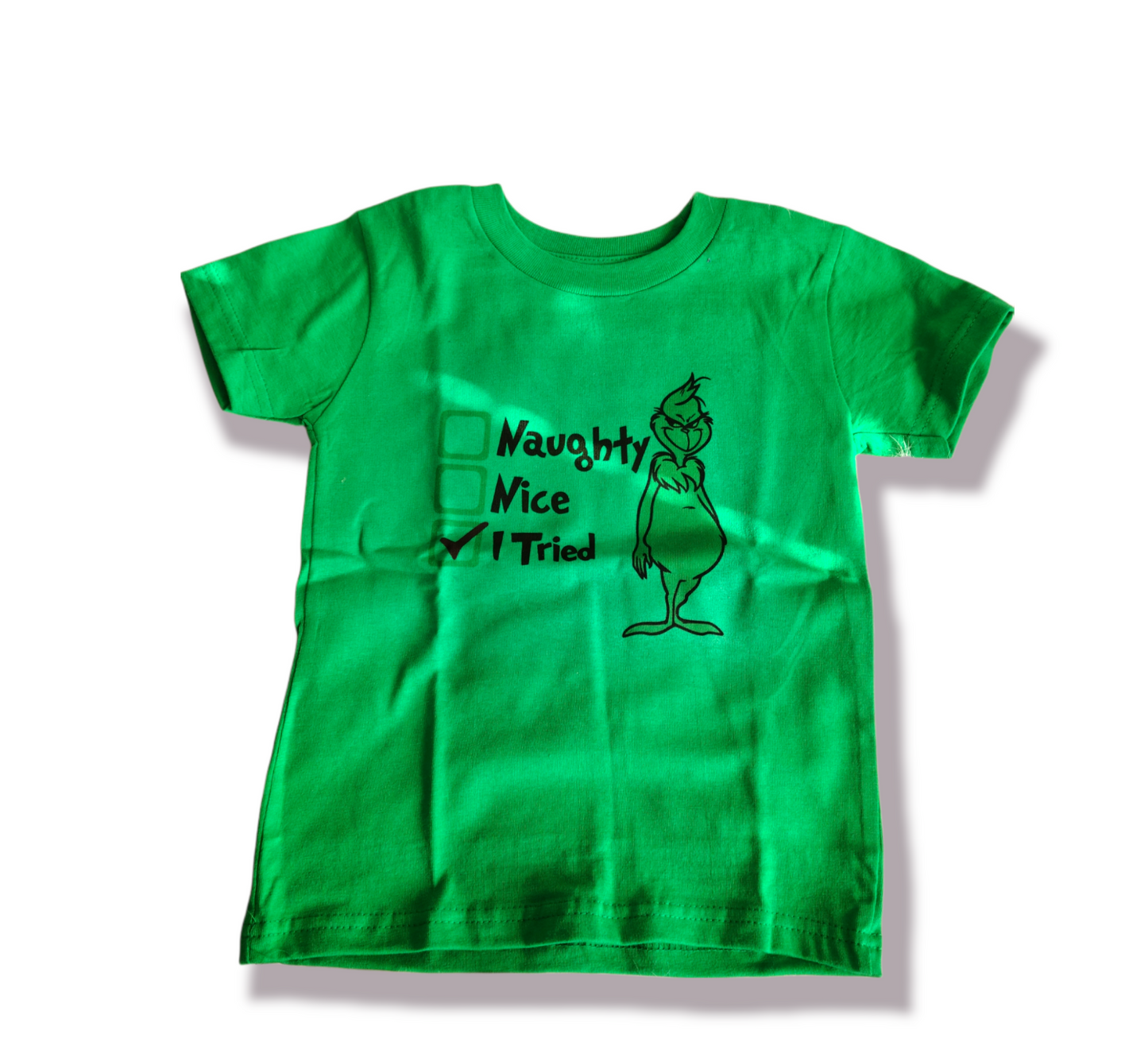 Grinch Naughty Nice I Tried Christmas Boys Shirt Girls Shirt