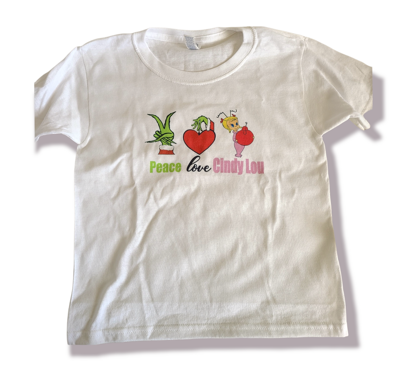 Peace Love Cindy Lou Who Christmas Ladies Shirt Girls Shirt