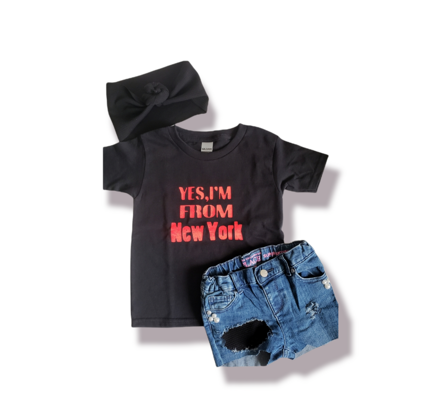 Black Patch Girls Distressed Jeans Shorts