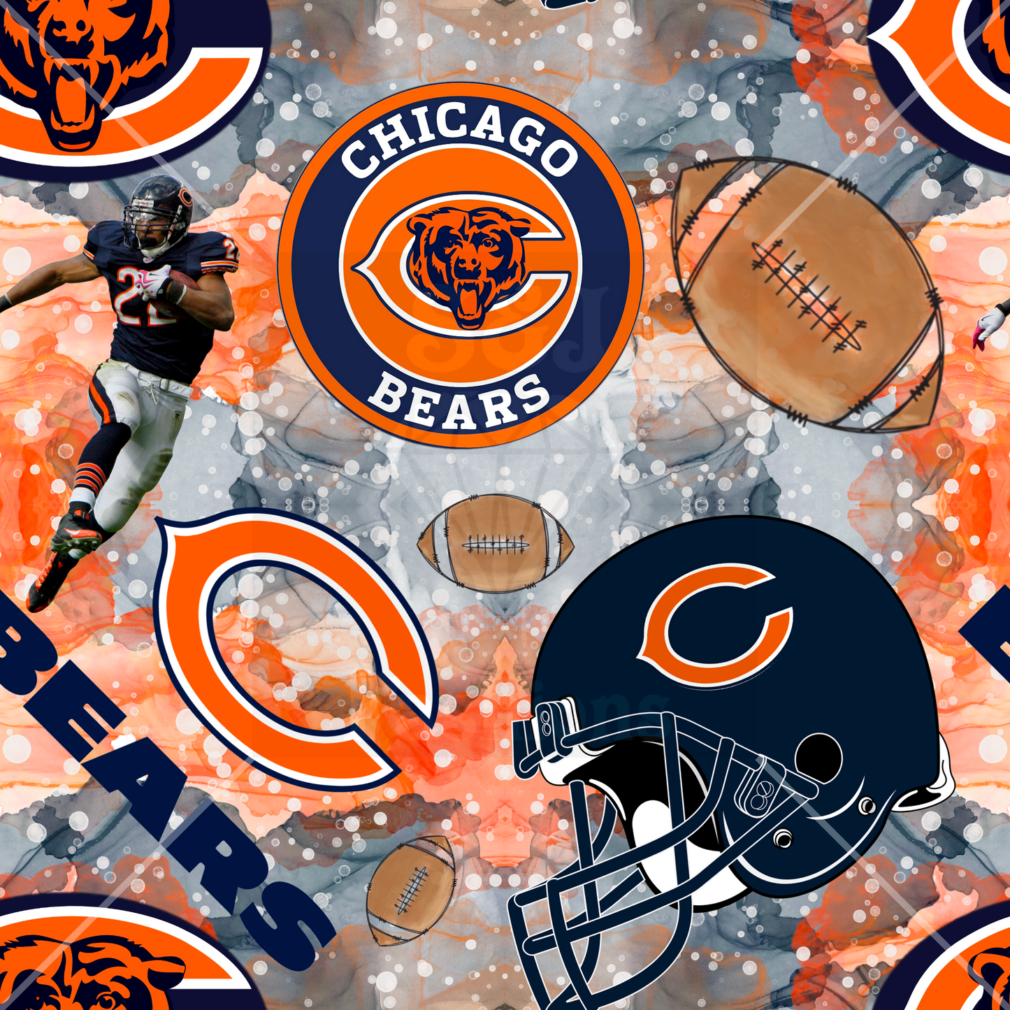 Chicago Bears NFL Handmade Football
