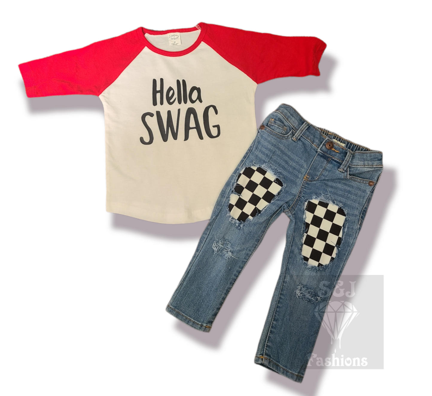 Checker Boys Distressed Jeans