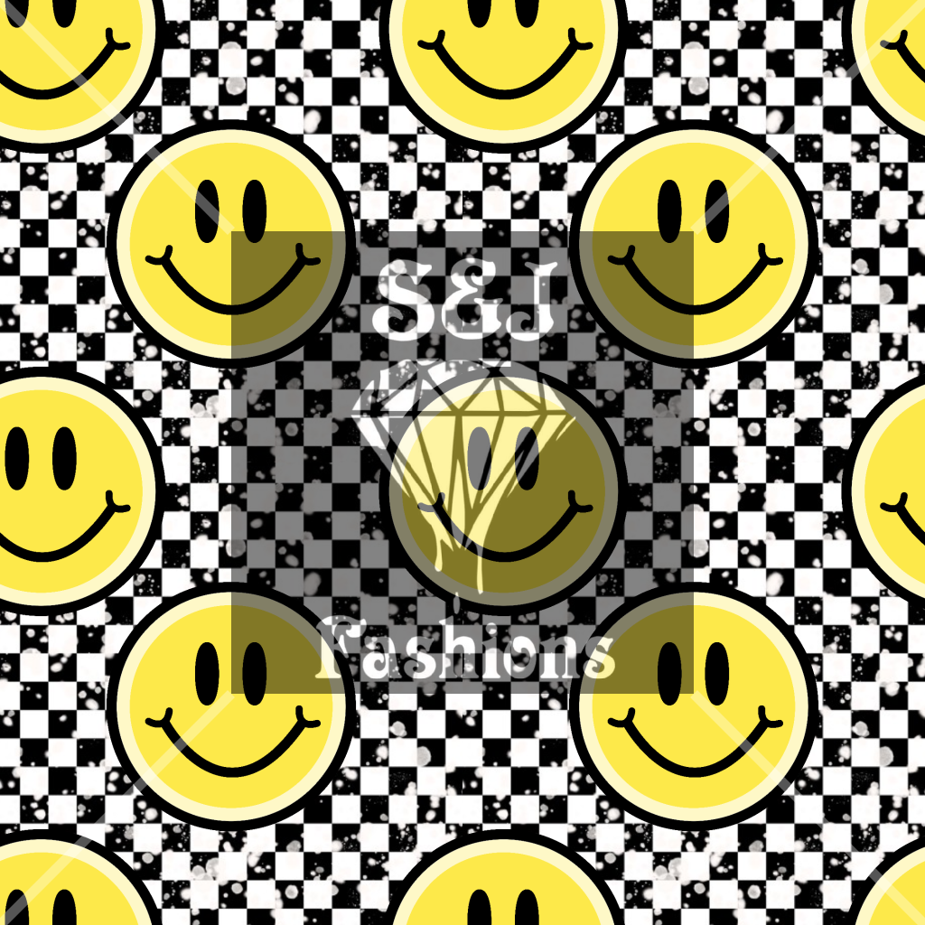 Checker Smiley Face Handmade