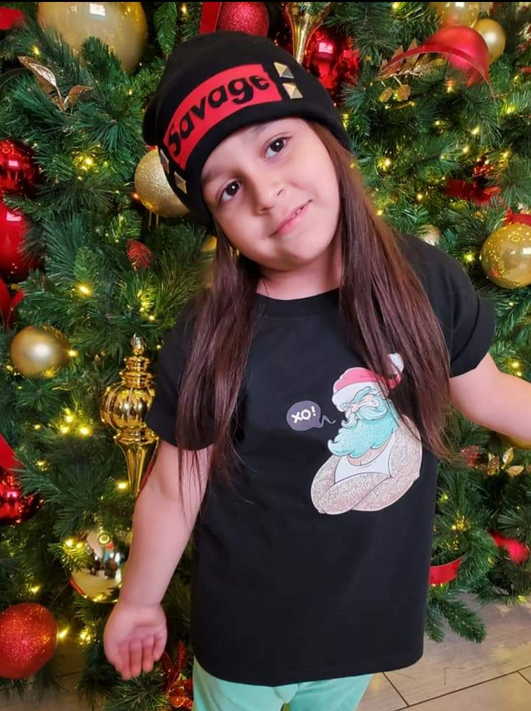 Tatted Santa Christmas Adults Ladies Shirt Mens Shirt Boys Shirt Girls Shirt
