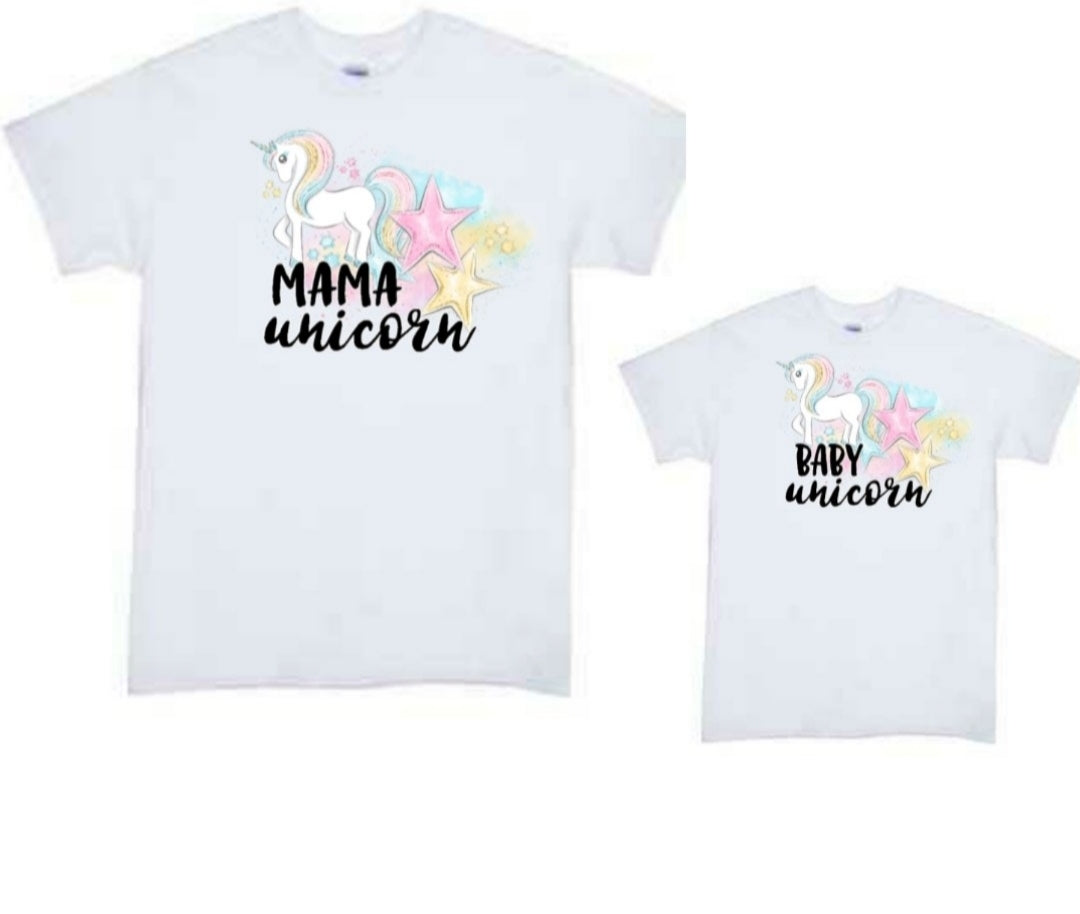 Mommy & Me Unicorn Girls Shirt Ladies Shirt