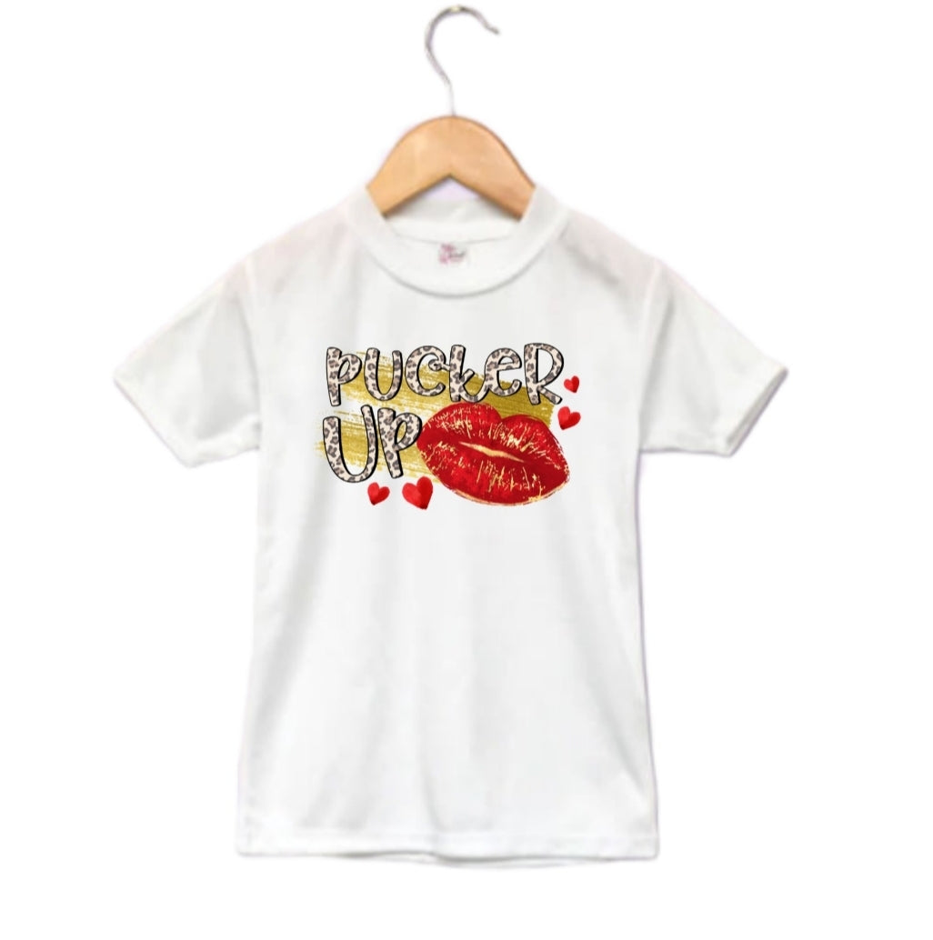 Pucker Up Girls Shirt Ladies Shirt Valentines