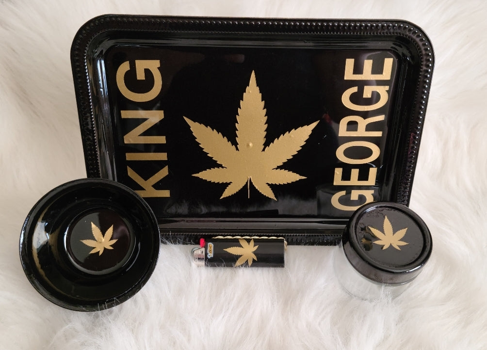 King (YOUR NAME) Rolling Trays 4pc
