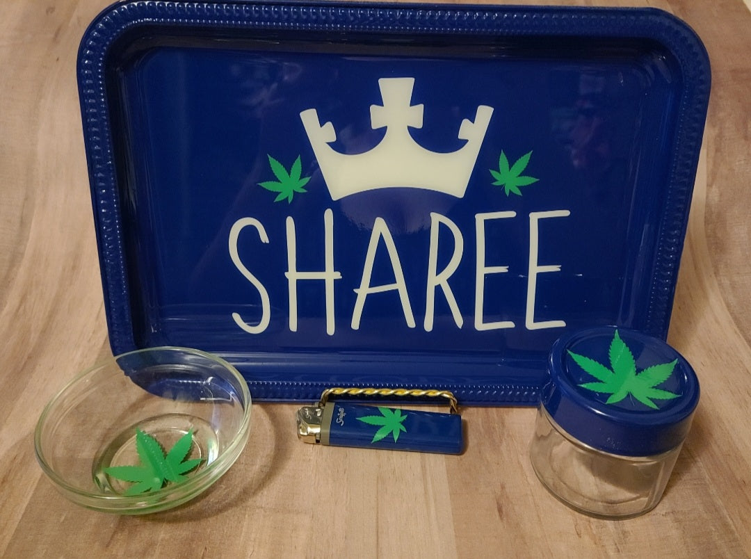 King (YOUR NAME) Rolling Trays 4pc