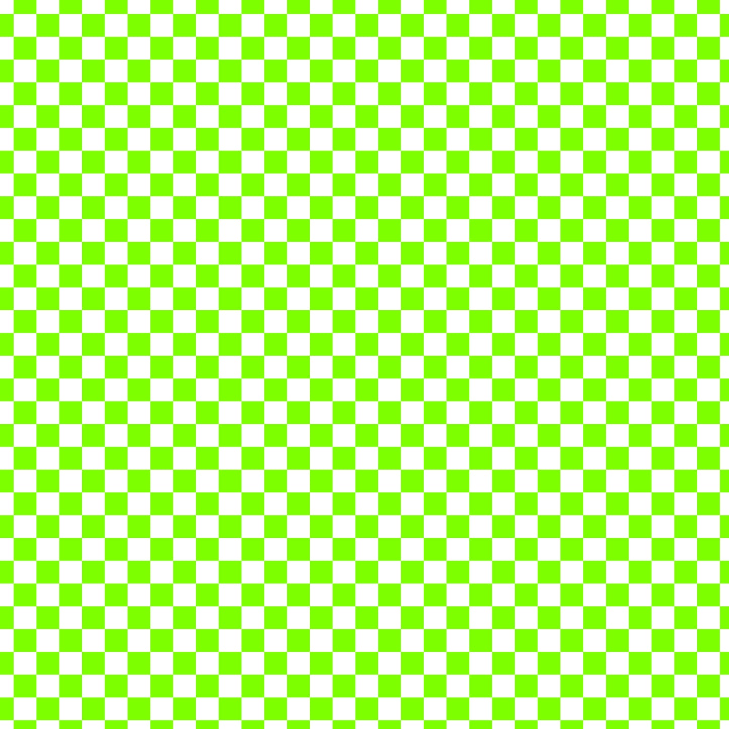 White Lime Green Checker Handmade