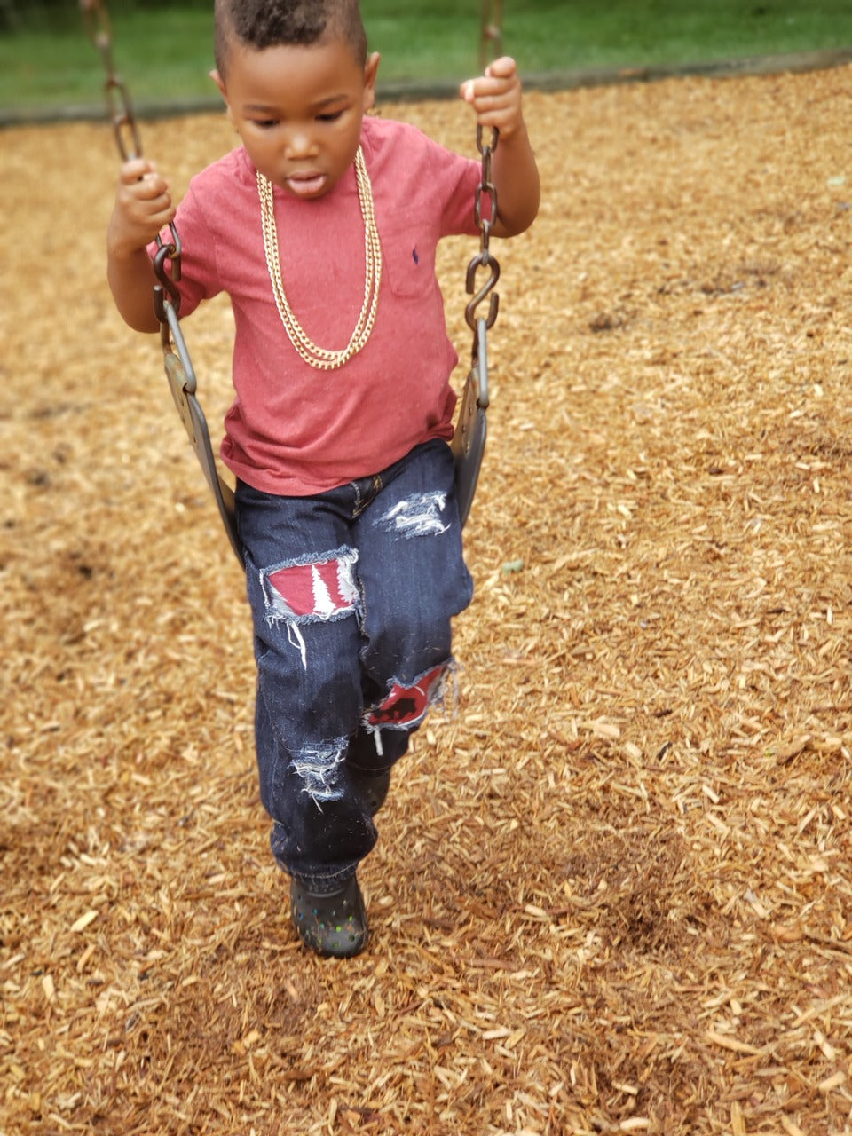 Boys Red Forset Distressed Jeans infant toddler tots