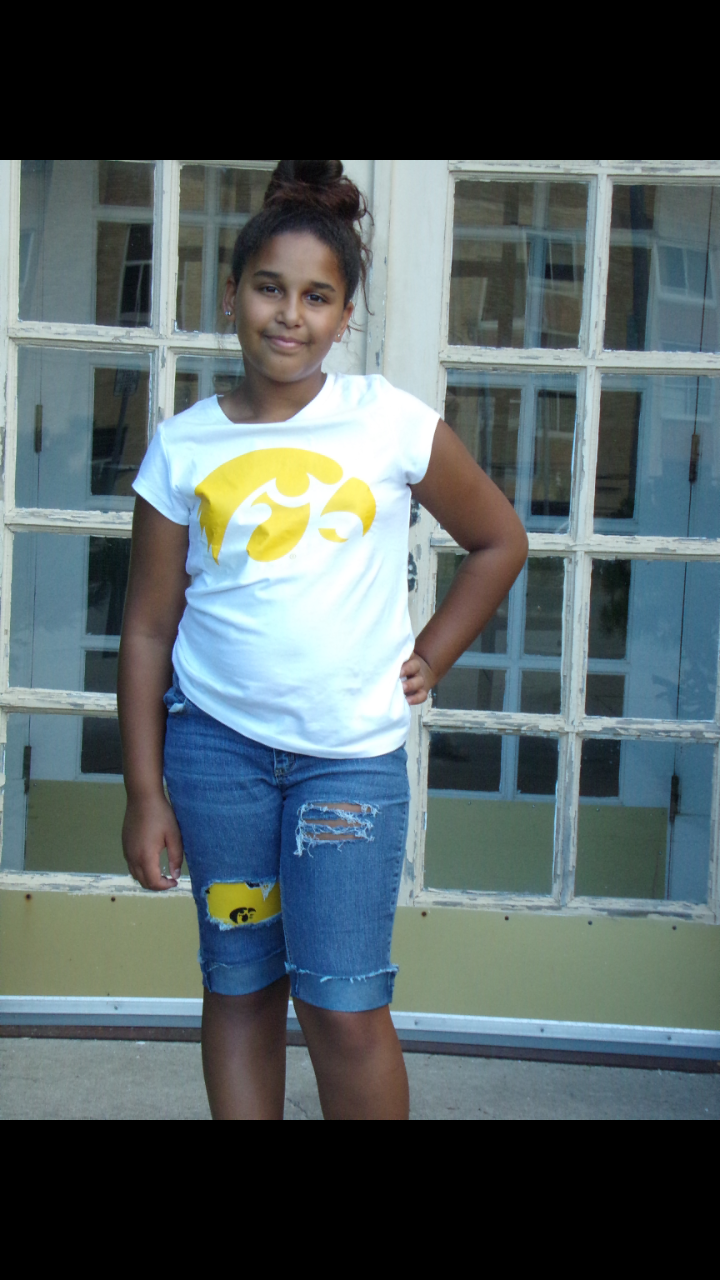 Iowa Hawkeyes Girls Distressed Shorts Jeans