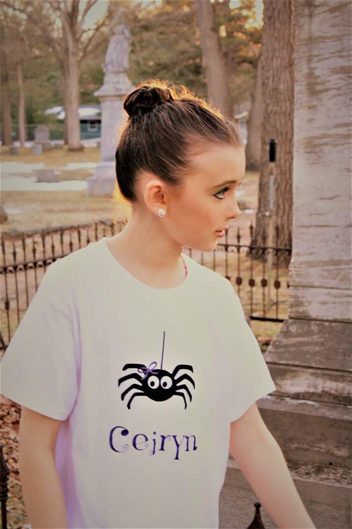 Personalized Spider Halloween Girls Shirt
