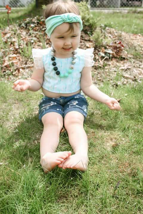 Studded Ombre Girls Distressed Jeans Shorts