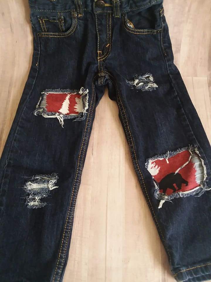 Boys Red Forset Distressed Jeans infant toddler tots