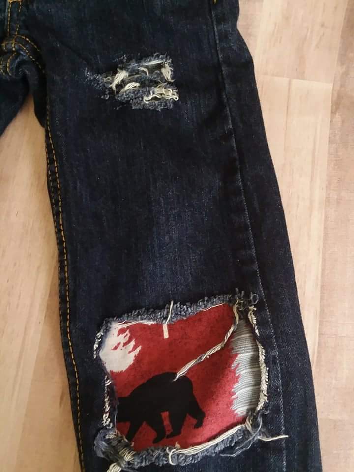 Boys Red Forset Distressed Jeans infant toddler tots