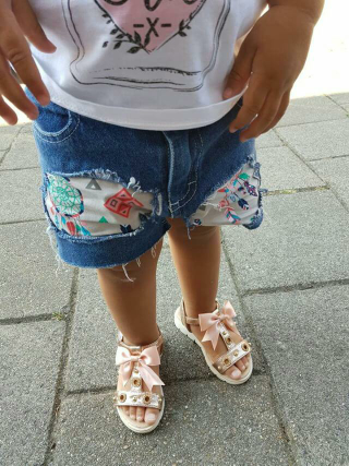 Dreamcatcher Peeka Boo Girls Distressed Jeans Shorts