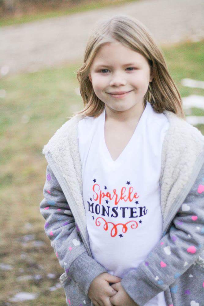 Sparkle Monster Halloween Girls Shirt