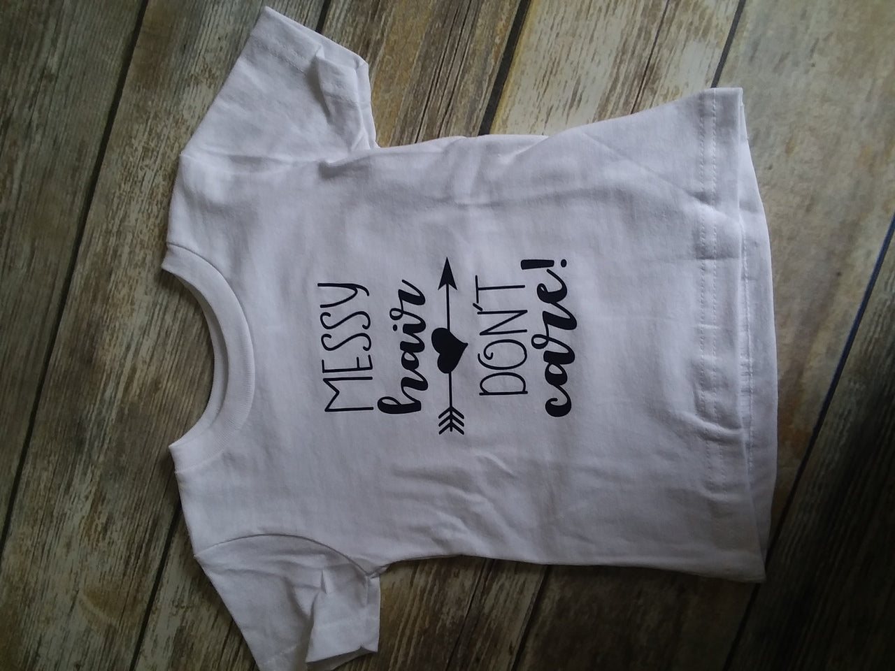 Messy Hair don't care Girls Shirt